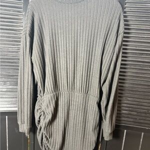 Gray Ribbed Women's Sweater